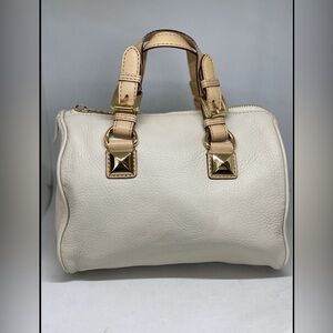 Michael Kors Cream Satchel with Gold Details